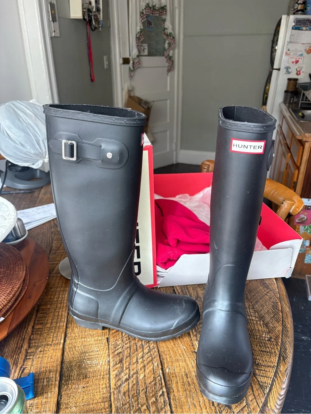 Hunter Black Tall Rain Boots + 🧦